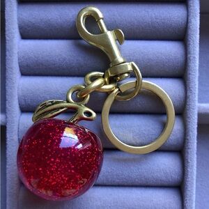 🌟🌟🌟Red Glitter Apple Keychain